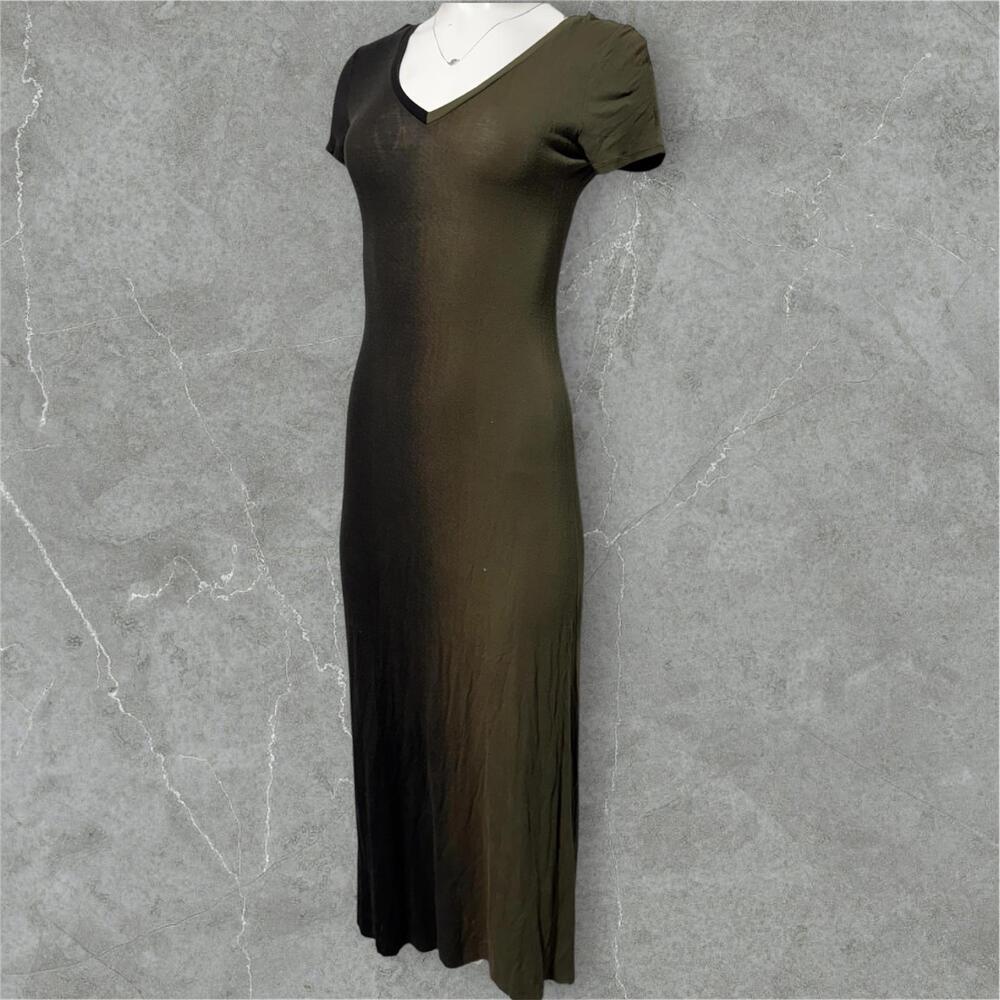Mossimo Women's V-Neck Maxi Dress in Olive Green and Black
